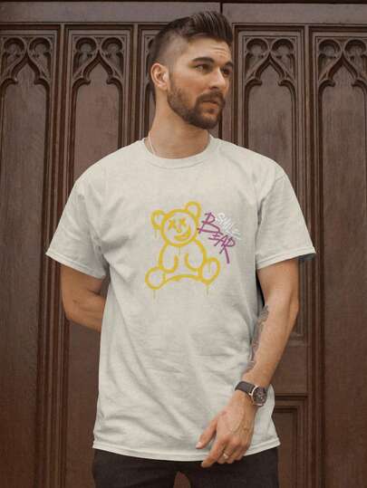 Camiseta T-Shirt Unissex Algodão Leve Urso Smile
