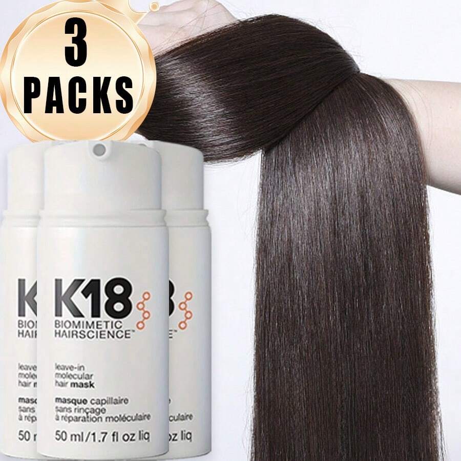 3pcs K18 Leave-In Molecular Hair Mask 50ml , Repairs Dry Or Damaged Hair, Reverse Hair Damage From Bleach, Color, Chemical Services & Heat - 3 cái - Xem 1