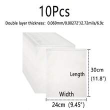 10pcs Transparent Plastic Garment Packaging Bags With Frosted Zipper, For Clean And Transportation Of T-Shirts, Shirts, Documents, Towels, Socks, Toys, Shoes, Practical Travel Bags, Resealable And Washable Storage Bags - Versatile And Convenient Dorm Room Essentials Clothes Organizer Closet Organization And Storage Bedroom - Clear - View 14