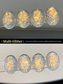 XEIJAYI 1瓶15毫升闪光彩色凝胶指甲油，半永久美甲可卸UV LED美甲沙龙DIY指甲凝胶 - 金色 - 查看 6