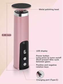 Electric Foot Grinder, USB Rechargeable Set With 10pcs Sanding Heads, 10pcs Coarse Sandpaper, 10pcs Fine Sandpaper, Portable Nail Grinder For Home Manicure