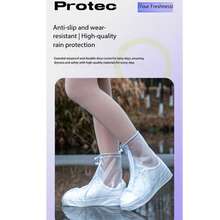 Cubrecalzado impermeable y grueso, cubrecalzado antideslizante para lluvia para mujeres, cubrecalzado de botas de lluvia grueso y resistente al desgaste de PVC para hombres