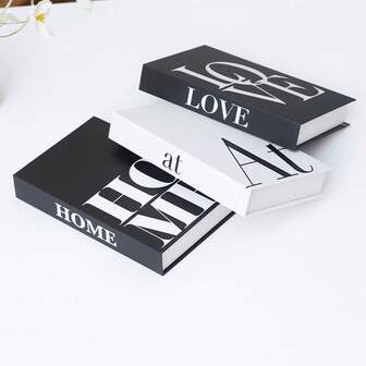 3pcs/1pc LOVE+AT+HOME.Fashion Home Style Folding Fake Book Decoration, Hard Cardboard (Cannot Be Opened). Ideal Living Room Decoration, Desktop Decoration, And Wall Decoration. Suitable For Many Scenarios