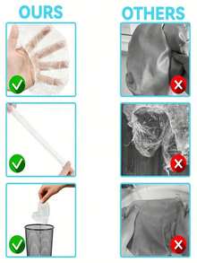 50/100/200 piezas Gorros de ducha de plástico transparente y grueso, de alta calidad, adecuados para mujeres, hoteles, viajes, cuidado profundo del cabello, accesorios de limpieza del cabello