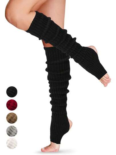1 Pair Autumn/Winter Warm Leg Warmers, Sports Knitted Leg Sleeves, Leg Warmers Christmas Gift