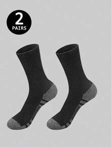 2/5/10/20 Pairs Black, White, Gray Solid Color Mid-Calf Socks, Striped Sports Socks, Suitable For Daily Fitness, Running, All Seasons, Fall - Multicolor - View 24