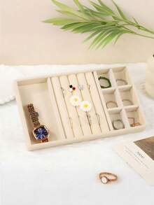 1pc Necklace Storage Box, Necklace Display Storage Tray, Flannel Jewelry Tray Ring Rack, Suitable For Necklaces, Pendants And Other Display Trays, Suitable For Girls Display Box Storage Necessities. - Multicolor - View 6