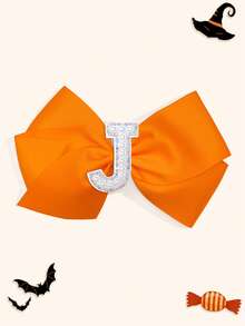 1个5英寸26颗A-Z珍珠字母个性化发夹，适合女孩，可作马尾辫发圈，适用于节日派对、毕业典礼、开学第一天、课堂等场合。 - 橘色 - 查看 32