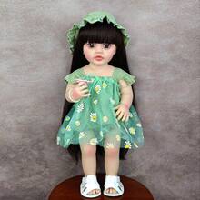 1 件 22 英寸柔软全乙烯基逼真重生娃娃 55 厘米时尚连衣裙重生娃娃可洗澡伴侣玩伴玩具生日圣诞礼物
