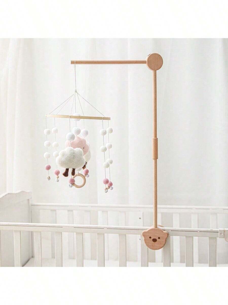 Wooden Baby Crib Mobile Holder, Baby Crib Hook, Easy To Install Baby Crib Decor Accessories, Baby Crib Bear Mobile, Baby Mobile, Baby Crib Mobile - Multicolor - View 1