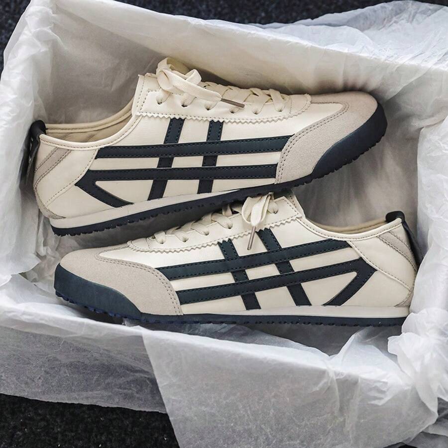 New Fashionable Minimalist Casual Sneakers For Couples, High-Quality Commuting Shoes, Flat Bottom (Size Runs Small, Tongue Pattern Random)