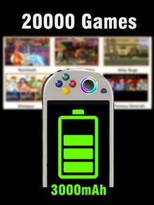 1 套全新掌上游戏机 5 英寸 4k 高清屏幕怀旧街机内置 30,000 款复古经典游戏 30 个模拟器 GBA/PS1/SFC 便携式游戏手柄支持双人对战节日礼物