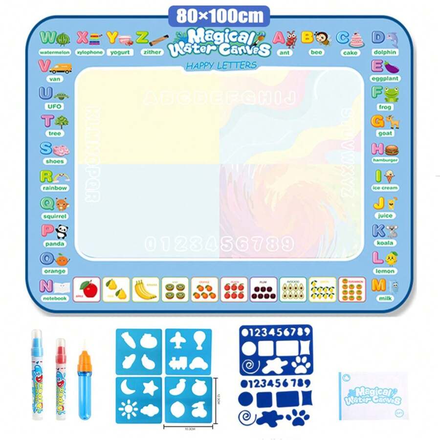 Belifou Kit Completo Tapete Desenho Água para Bebês - Brinquedo Seguro, em Várias Tamanhos e Sem Sujeira - 80*60 Gelo - Visão 1