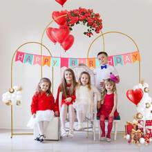 3pack Backdrop Arch Stand, Decorative Balloon Arch Stand, Easy To Assemble Gold Wedding Arch, Stable Backdrop Arch Stand For Wedding Ceremonies, Birthday Parties, Baby Showers - gold - 查看 8