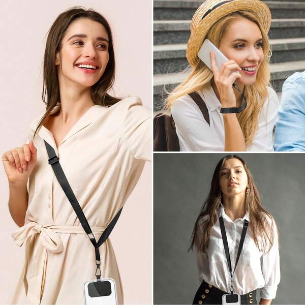 1 set de cordón para teléfono móvil, colgante de teléfono móvil de bandolera, accesorios de teléfono móvil como encantos, llavero, cordón para teléfono móvil, bolsa de bandolera para teléfono móvil, pulsera, correa de hombro reemplazable para bolsa
