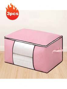 1 pièce/2 pièces/3 pièces/4 pièces/5 pièces Grands sacs de rangement, 4 paquets de bacs de rangement pour vêtements pliables, organisateurs de placard, contenants de rangement avec poignées durables en tissu épais pour couvertures, couettes, vêtements, literie 90 L, sac de rangement pour vêtements et couettes à grande capacité avec fenêtre transparente (disponible en plusieurs couleurs) - Noir - Voir 18