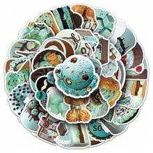 50张薄荷巧克力时尚INS贴纸，韩式甜点美学贴纸套装，可爱巧克力蛋糕贴纸，散装贴纸，适用于笔记本电脑、滑板、日记本、笔记本、手机、杯子、吉他、行李箱、电脑、冰箱、桌子等。 - G - 查看 3