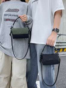 1 件时尚休闲男士斜挎包-韩版单肩包-多隔层大容量背包-手提包 - 彩色 - 查看 2