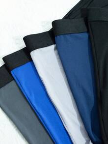 4件套男士纯色长款内裤，高弹力拳击短裤，休闲舒适百搭平角内裤，男士日常休闲耐穿内裤，基础款纯色拳击短裤，时尚大码拳击短裤，内裤套装，男士返校礼物，万圣节男友礼物，圣诞礼物 - 彩色 - 查看 9