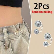 2pcs Pearl Jeans Ankle Clip, Chest Anti Light Needle, Anti Stepping Slipper Buckle, Pants Length Adjuster