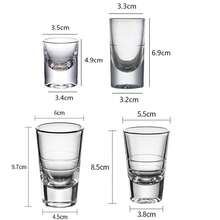 Bicchiere da liquore di lusso da 15ml/30ml/80ml/120ml, bicchiere da vino con fondo spesso e raffinato, tazza di vodka trasparente, bicchiere da vino di alta qualità per bar e uso internazionale