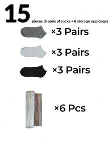 30/20/10/5/3/1 双纯色踝袜，男士袜子，柔软轻便，百搭男女通用袜子，适合健身房 2025 - 彩色 - 查看 13