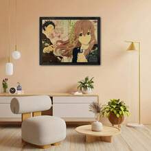 复古动漫装饰艺术海报 - 《声之形》风格墙面艺术印刷品，无框复古卡通海报，现代漫画牛皮纸挂饰，适用于卧室、客厅、家庭办公室 - 复古风格日本动画艺术品，适合室内展示，无框。您可以准备一个1/2英寸或更大的画框，以匹配您的墙绘；自行组装和安装，充分享受DIY的乐趣。秋冬馈赠佳品！