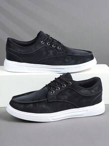 男士运动鞋 男士时尚休闲鞋 系带男鞋 滑板鞋 男士滑板鞋 个性街头男鞋 - 黑色 - 查看 2