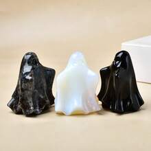 CUPIDCRYSTAL Tallas de cristal natural de fantasmas, el regalo perfecto para Halloween, una combinación de cristal y piedra, utilizado para decorar el altar de la bruja, la mejor opción de cristal para la curación y la meditación.