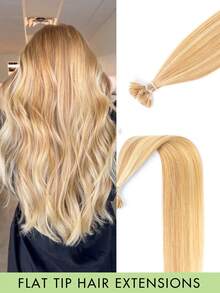 12-24 Inch 50pcs Protein Flat Tip Hair Extensions, Invisible F-Type, High Quality, Natural Look, Suitable For Thin Hair, Weddings, Daily Use, Parties, Straight Real Human Hair Extensions, Applicable For Any Occasion, Halloween Costumes - Multicolor - View 23