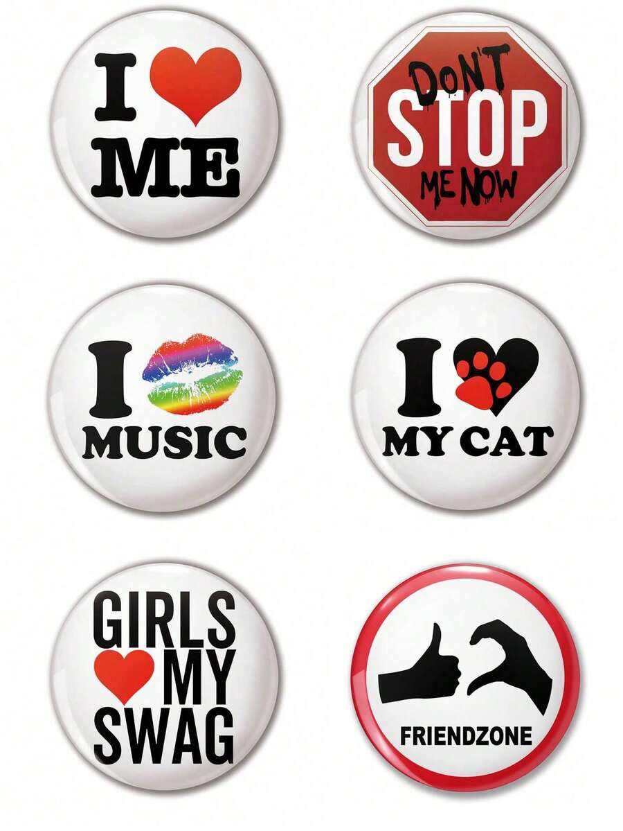 有趣的图案徽章胸针，女士别针徽章，衣服配饰，背包挂饰，送给朋友、家人、老师、同学的有趣礼物 - 彩色 - 查看 1