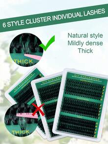 MEM 270/290/300Pcs D Curl DIY Lash Set With Full Tools, Portable Individual Cluster Lashes For Beginners, Multi-Scene False Eyelashes For Daily, Wedding & Holiday Party, Nice Gift Option - Black - View 4