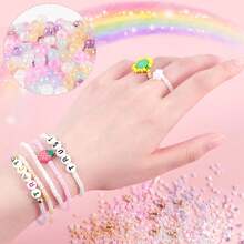 Bộ dụng cụ làm đồ trang sức hạt macaron màu Dopamine 3000 chiếc/hộp - 3000 bộ đồ tối màu - Xem 4