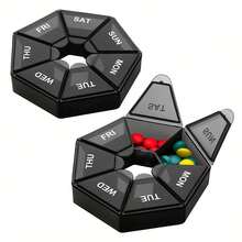 1pc 7-Day Pill Storage Box, Mini Travel Portable Pill Case, Multi-Function Plastic 7 Compartment Sealed Box