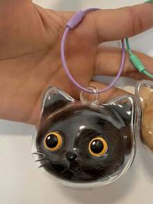 1 قطعة صندوق عرض شفاف لتخزين شعر القطط، ملحق معلق لجمع شعر القطط، قلادة كرة شعر القطط، اكسسوارات هالوين، هدايا عيد المعلم، هدايا عيد الميلاد، اكسسوارات حقيبة، سلاسل معلقة مع حامل بطاقة هوية، اكسسوارات السيارة