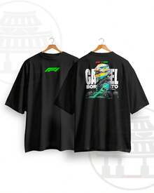 Gabriel Bortoleto Racing F1 Style Unisex T-Shirt 100% Premium Cotton Streetwear Immediate Shipping - 黑色 - 查看 1