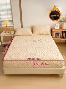 1pc Taffeta Fitted Sheet, Bedding, Bed Cover, Bed Sheet, Mattress Cover, Solid Color Fitted Sheet, Multiple Colors Available, Cozy And Warm Mattress Protector, Simple Style Home Textile, Soft And Anti-Pilling Bed Cover, Skin-Friendly Bed Sheet, Pillow And Pillowcase Not Included, European-Style Pattern, Home Decoration