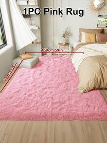 1pc Rug, Area Rug, Living Room Rug, Bedroom Rug, Room Decor, Solid Color Soft Modern Indoor Large Shaggy Rug For Bedroom Living Room Dorm Room, Fall Decor, New Year Winter Warm Decor, Halloween Gifts, Bedroom Decor, Christmas Decoration, Home Decorative Non-Slip Plush Fluffy Area Rugs Girl Pink Comfy Floor Carpet - 彩色 - 查看 23