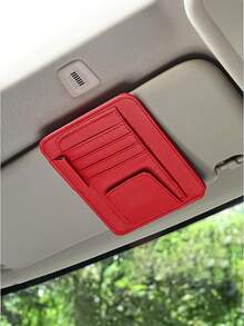 1pc Auto Car Sun Visor Organizer – Multifunctional Mutil-Pocket Storage Pouch | Ideal For Storing Sunglasses, Documents, Cards, Pens, Driver's License & More | Universal Fit For Cars, Trucks, SUVs | Sleek Visor Holder To Keep Essentials Within Reach, Tidy Auto Interior Accessory - 款式A - 查看 3