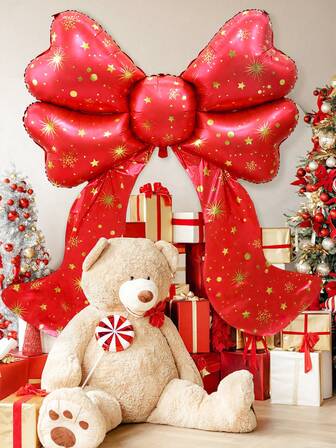1 个巨型 68 英寸红色蝴蝶结形铝箔气球，适用于蝴蝶结装饰、生日、情人节、家庭生日派对、婚礼、拍照装饰、公主生日派对、新娘送礼会、摄影道具、周年纪念、圣诞派对、新年装饰