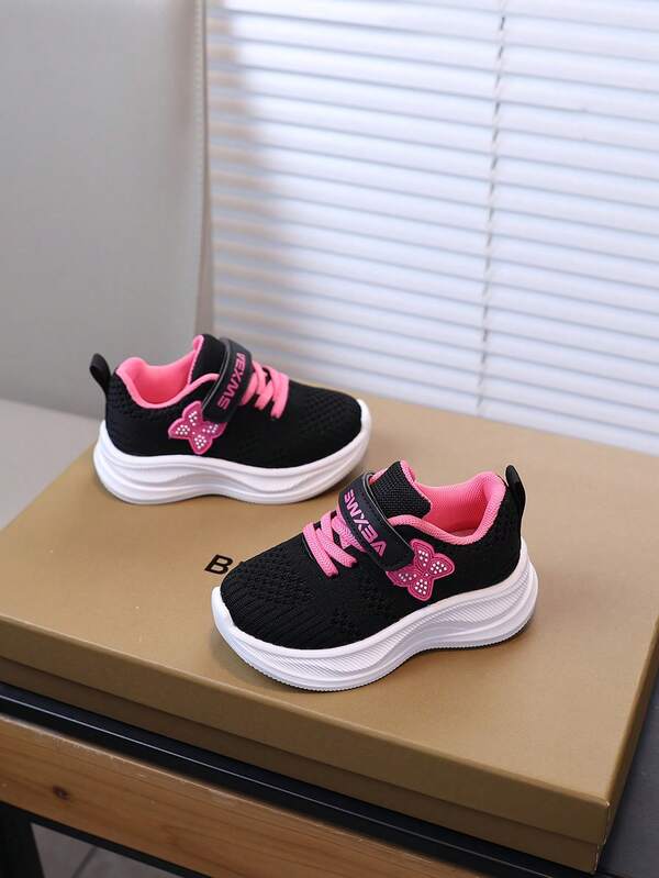 زوج من أحذية رياضية للأطفال الرضع/الصغار/البنات الصغيرات، أحذية كاجوال خارجية للبنات مع شبكة تنفس، قاعدة ناعمة مانعة للانزلاق، مناسبة للمشي والجري والتنس، للخريف