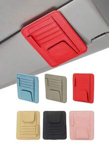 1pc Auto Car Sun Visor Organizer – Multifunctional Mutil-Pocket Storage Pouch | Ideal For Storing Sunglasses, Documents, Cards, Pens, Driver's License & More | Universal Fit For Cars, Trucks, SUVs | Sleek Visor Holder To Keep Essentials Within Reach, Tidy Auto Interior Accessory - 款式A - 查看 11