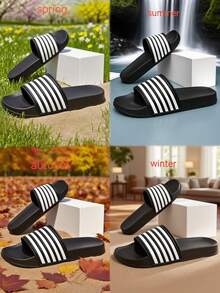 Pantuflas para el hogar de 4 estaciones, pantuflas de moda casual, pantuflas de espuma, suaves y cómodas, pantuflas para parejas, pantuflas de baño para interiores, pantuflas casuales para exteriores y playa, pantuflas de piscina, pantuflas deportivas, sandalias slip-on