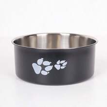Supet A Cartoon Footprint Pet Bowl, Stainless Steel Non-Slip Bowl For Small And Medium-Sized Dogs, Indoor And Outdoor Use - Black - View 21