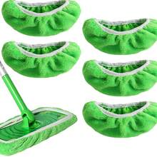 1/3/6片优质超细纤维拖把垫 - 长约25.4厘米，宽约11.5厘米，配有弹性可折叠可重复使用的拖把头，可水洗耐用的拖把布，适用于高效干湿清洁 - 彩色 - 查看 12