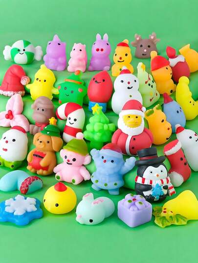 10/20pcs-Christmas Mochi Squishy, Mini Kawaii Mochi Squeeze Reliever Anxiety Packs Party Favors, Christmas Miniatures Christmas Treat Bags Gifts,Cute Mochi Squishy Mini Squishy In Unique Christmas Shapes,Party Favors Gifts Goodie Bag Fillers, Birthday Gifts, Classroom Rewards, Cute Desk Decorations, Christmas