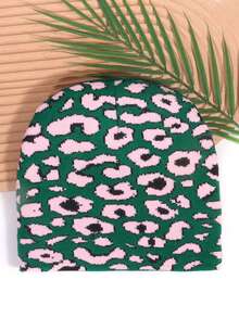 1pc Leopard Print Jacquard Knit Beanie Hat, Streetwear Outdoor Warm Earflap Thick Knitted Cap, Autumn/Winter Hiphop Hat Winter Women - Leopard Print Knitted Hat - View 18