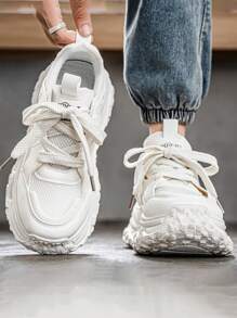 Men's Breathable Mesh Casual Sports Shoes, Patchwork Upper With Fine Texture, Soft And Comfortable Lining, Non-Slip And Durable Outsole, Comfortable And Durable Outdoor Casual Sports Shoes