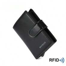 RFID Solid Color Men's Wallet, Vintage Style Clutch Purse, Coin Pouch, Large Capacity Card Holder