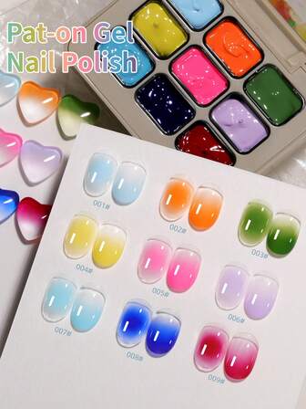 MORDDA Esmalte de uñas semisólido en lata de 9 colores con alta saturación, popular para manicura DIY en salón de uñas para mujeres
